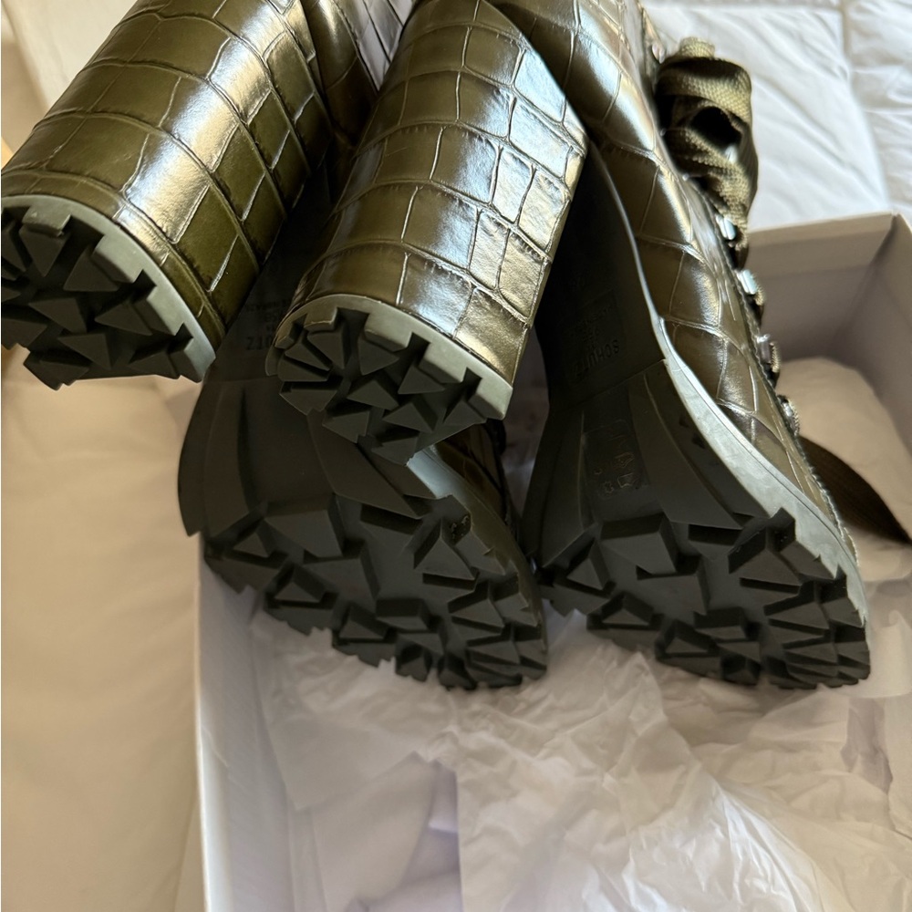 SCHUTZ Olive Combat Boots - Picture 3 of 3